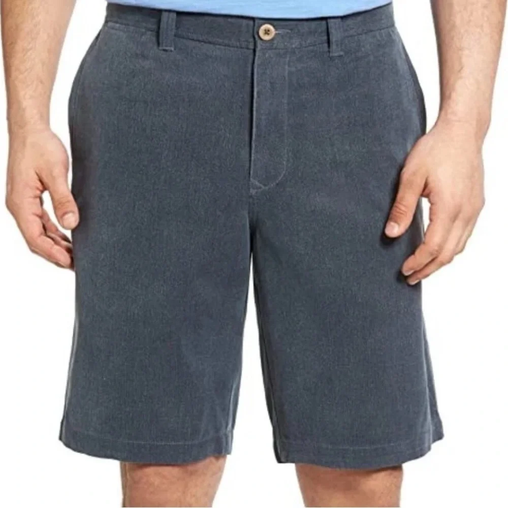 NWT Tommy Bahama Havana Herringbone 10.5-Inch Shorts Ink Silk Blend